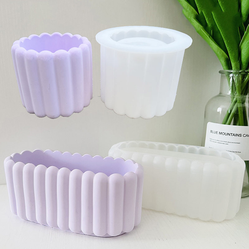 Potsticker Mold - Maceta de cemento ovalada, molde de