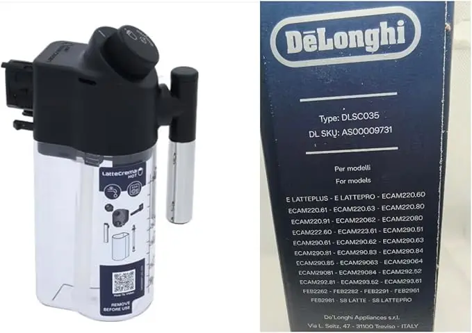 Recipiente para leche y café D - Delonghi Espresso Magnifica reseña y precio
