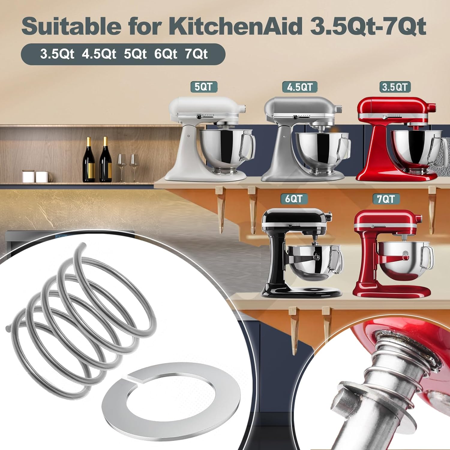 Nuevo paquete de 4 resortes y  - Kitchenaid Mixer Hand Mixer reseña y precio